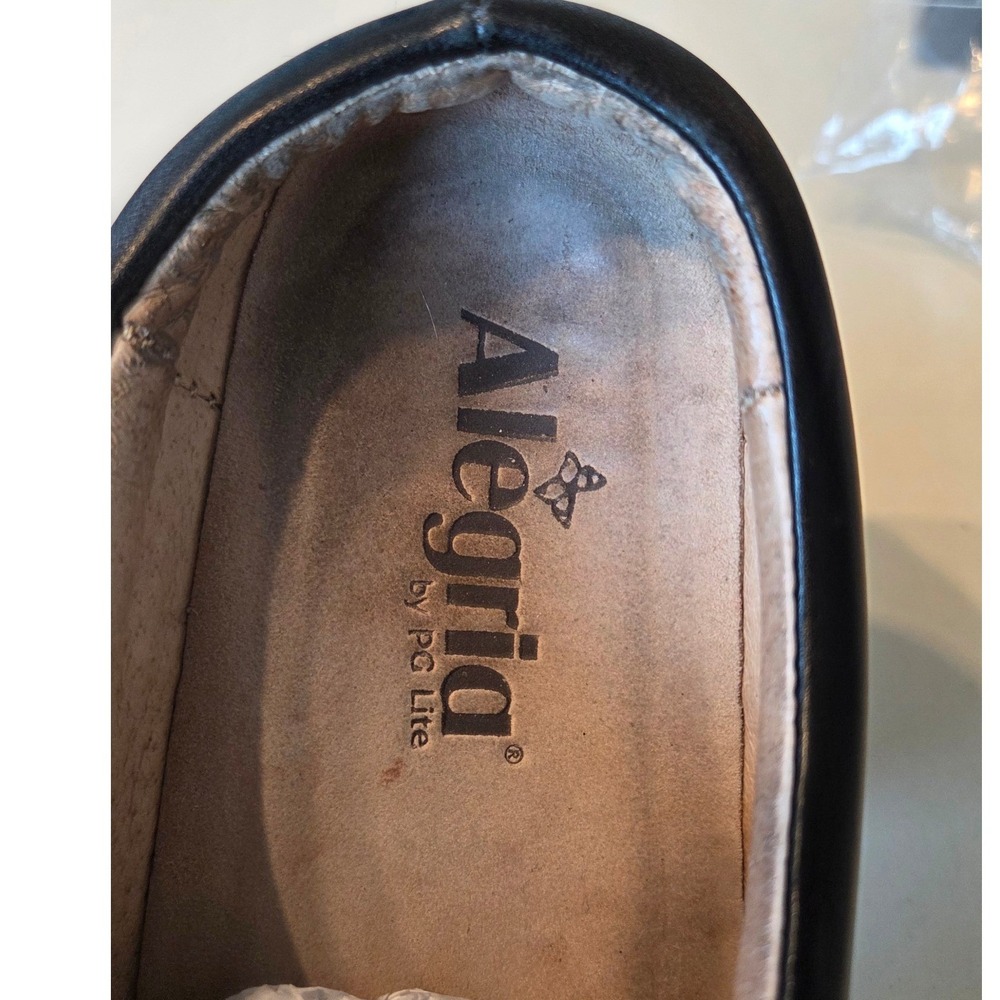 Alegria Kay Mules Leather Slip On Comfort Black Professional Work Clog 40 9-9.5 - Picture 5 of 11